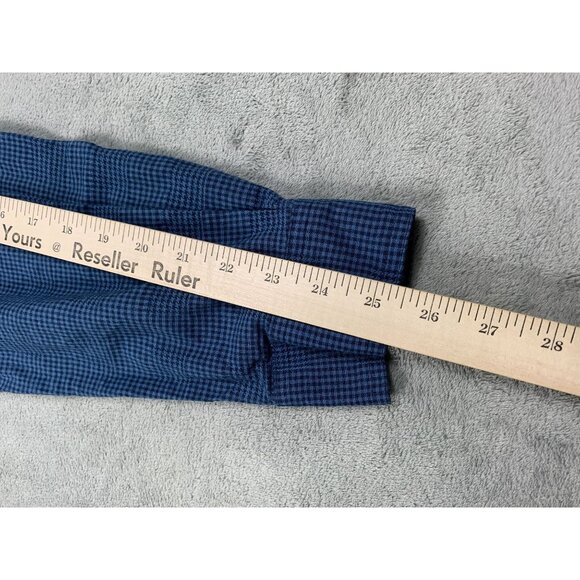 Columbia Mens Large Blue Plaid Gingham Print Shirt Long Sleeve Button-Up Fishing - Picture 6 of 9